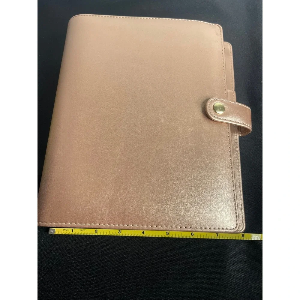 Rose‎ Gold Leather Binder Planner Daily Devotional Journal Faith Organizer
